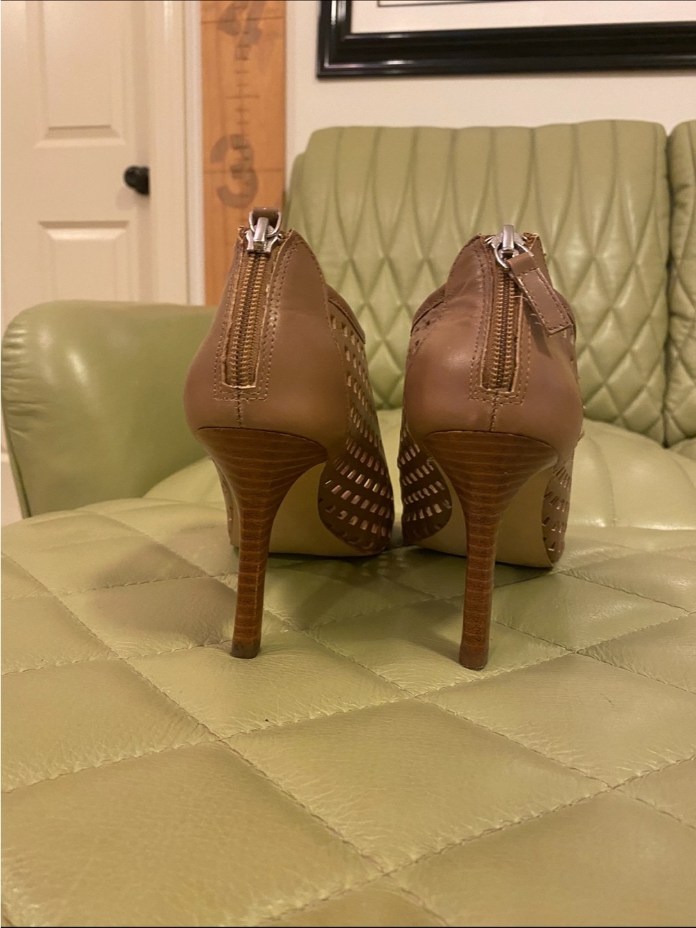 Tahiti Brown Cutout High Heel Shoes Size 7 - worn a couple of times- to high!